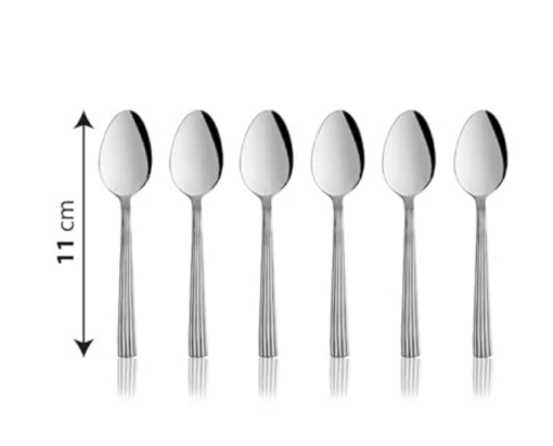 Shri & Sam Stainless Steel Shaffield Coffee Spoon,6 Pieces - Image 2